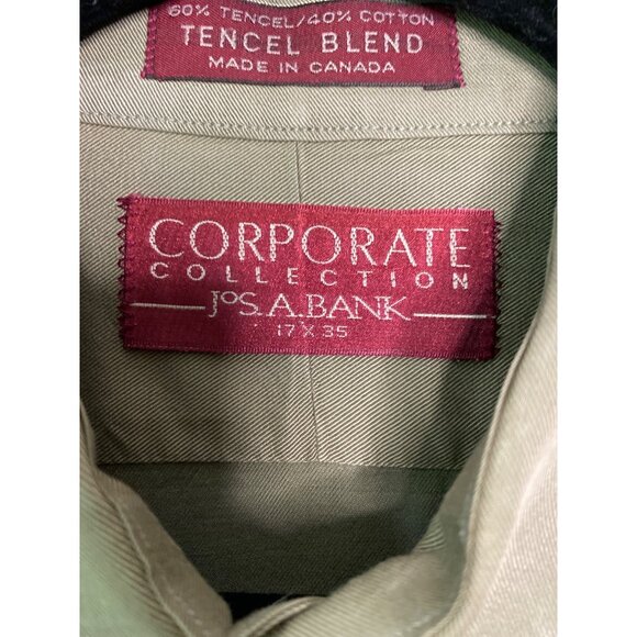 Jos. A. Bank Men's Tan Button-Down Dress Shirt Size 17" - Picture 5 of 6